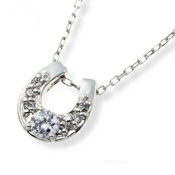 ネックレス レディース プラチナ900 ダイヤモンド 馬蹄 ホースシュー ペンダント ジュエリー アクセサリー プレゼント ギフト 人気 おすすめ