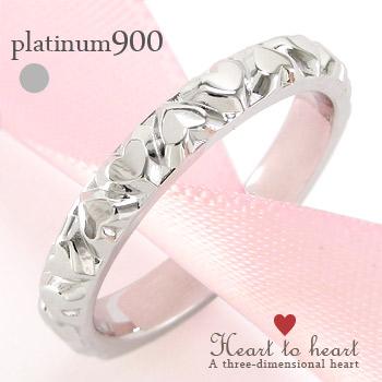 ピンキーリング プラチナ ハート リング プラチナ900 甲丸リング 平打ちリング 指輪 レディース ジュエリー アクセサリー プレゼント ギフト