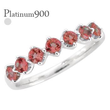 ハーフエタニティリング ガーネット 1月誕生石 プラチナ900 2.5mm 指輪 レディース ジュエリー アクセサリー プレゼント ギフト 人気