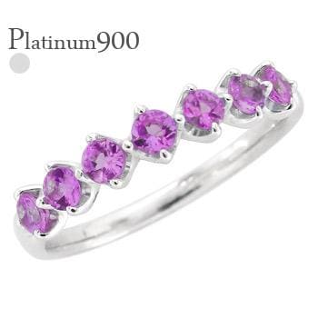 ハーフエタニティリング ロードライトガーネット 1月誕生石 プラチナ900 2.5mm 指輪 レディース ジュエリー アクセサリー プレゼント