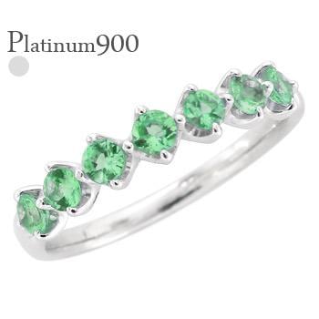 ハーフエタニティリング エメラルド 5月誕生石 プラチナ900 2.5mm 指輪 レディース ジュエリー アクセサリー プレゼント ギフト 人気