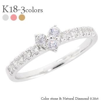 ピンキーリング ハート 指輪 ブルームーンストーン 6月誕生石 ダイヤモンド 0.2ct リング 18金 イエロー ピンク ホワイトゴールド