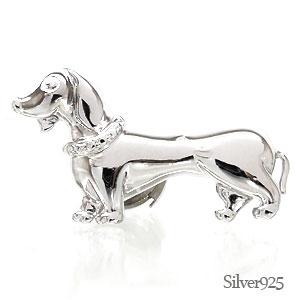 sv925 タイニーピン ラベルピン ピンバッジ ブローチ シルバー925 メンズ 男女兼用 犬 いぬ ダックスフント レディース ジュエリー