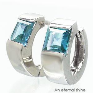 フープピアス 18金 中折れピアス ブルートパーズ 11月誕生石 k18 18k イエロー ピンク ホワイトゴールド レディース ジュエリー