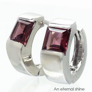 フープピアス 中折れピアス ロードライトガーネット 1月誕生石 18金 イエロー ピンク ホワイトゴールド レディース ジュエリー アクセサリー