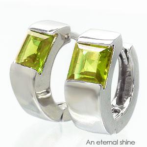 フープピアス 18金 中折れピアス ペリドット 8月誕生石 k18ホワイトゴールド レディース ジュエリー アクセサリー プレゼント ギフト 人気