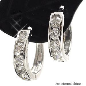 フープピアス 中折れピアス ダイヤモンド ピアス ダイヤ 1ct 18金 イエロー ピンク ホワイトゴールド エタニティ レディース ジュエリー