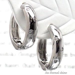 フープピアス 中折れピアス ダイヤモンド ピアス 0.1ct 18金 18k k18 イエロー ピンク ホワイトゴールド ダイアモンド レディース
