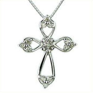 ネックレス クロス ペンダント ダイヤモンド0.08ct 十字架シリーズ 18金 18k k18 イエロー ピンク ホワイトゴールド チェーン