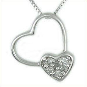 ネックレス ハートモチーフ ペンダント 18金 18k k18 イエロー ピンク ホワイトゴールド ダイヤモンド 0.03ct k18WG チェーン