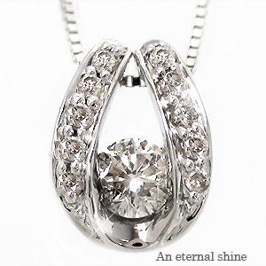 ネックレス 馬蹄 ホースシュー ダイヤモンド ペンダント ダイヤ 0.15ct 18金 18k k18 イエロー ピンク ホワイトゴールド チェーン