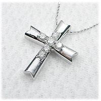 ネックレス クロス ダイヤ ダイヤモンド 0.5ct 十字架 18金 18k k18 イエロー ピンク ホワイトゴールド チェーン レディース