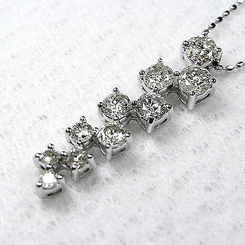 ネックレス ダイヤモンド 18金 18k k18 イエロー ピンク ホワイトゴールド 1ct テンダイヤモンド 10石 10粒 記念日 ペンダント