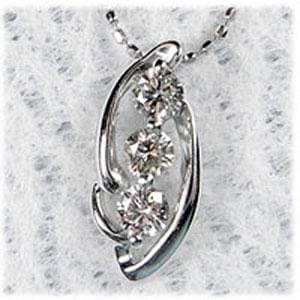 ネックレス ダイヤモンド 0.3ct トリロジー 3ストーン 18金 18k k18 イエロー ピンク ホワイトゴールド ペンダント チェーン