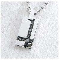 ネックレス ブラックダイヤモンド 0.4ct メンズ ペンダント 18金 18k k18 イエロー ピンク ホワイトゴールド チェーン レディース