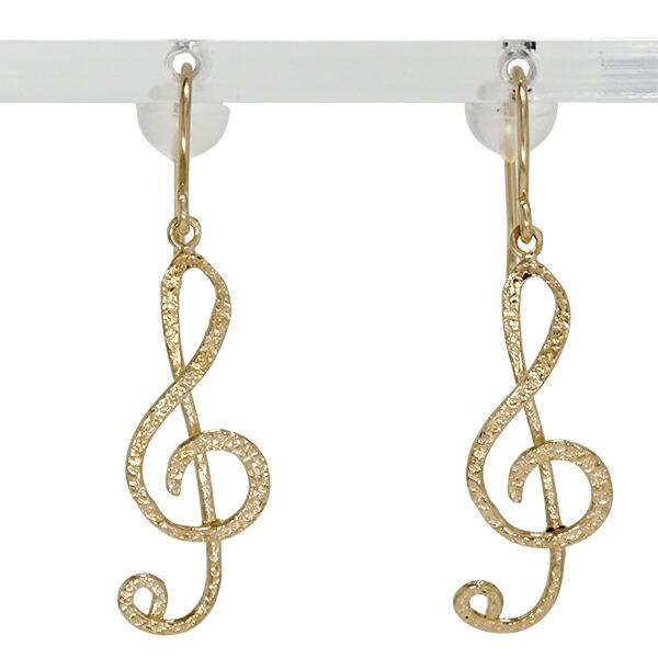 ピアス 18金 フック ト音記号 k18 イエローゴールド レディース ジュエリー アクセ アクセサリー レディース ジュエリー アクセサリー