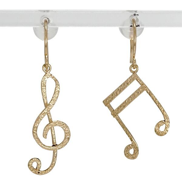 ピアス 18金 フック ト音記号 音符 k18 イエローゴールド レディース ジュエリー アクセ アクセサリー レディース ジュエリー アクセサリー