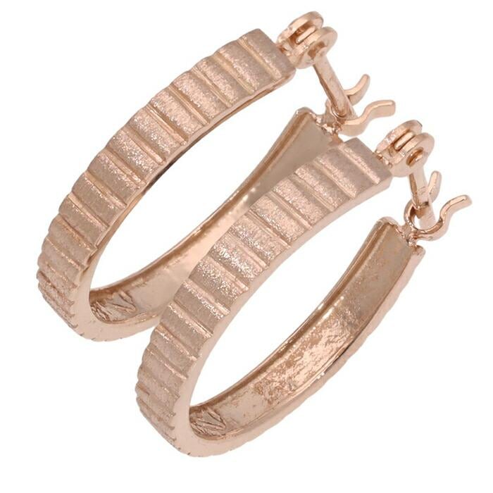 フープピアス レディース ピアス 18金 イエローゴールド ピンクゴールド シンプル 地金 ヘアライン加工 マット加工 ジュエリー アクセサリー