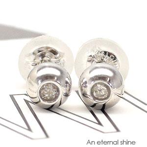 ピアス 丸玉 4mm ダイヤモンド 0.04ct 18金 18k k18 イエロー ピンク ホワイトゴールド ソリティア スタッド メンズ