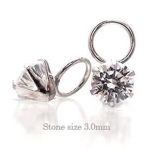 フープピアス キュービックジルコニア 用 チャーム 3mm K14WG ピアス別売り シグニティ社製 レディース ジュエリー アクセサリー