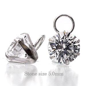 ピアス キュービックジルコニア K14 フープ チャーム 5mm K14WG 別売り シグニティ キュービックジルコニア レディース ジュエリー