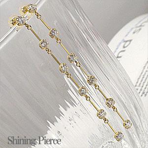 ピアス キュービックジルコニア k18ゴールド ロング レディース ジュエリー アクセサリー プレゼント ギフト 人気 おすすめ 送料無料