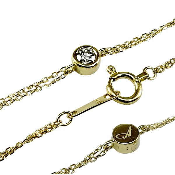 イニシャル 「S」 ダイヤモンド 0.10ct 18金ホワイトゴールド