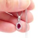 ネックレス 取り巻き ルビー ダイヤモンド プラチナ900 0.1ct オーバル 7月誕生石 ペンダント パワーストーン チェーン レディース