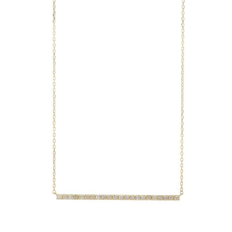 ラインネックレス ダイヤモンド 18金 イエロー ピンク ホワイトゴールド 0.5ct ペンダント スキン チェーン レディース ジュエリー