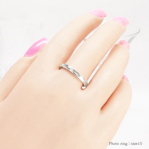一粒ダイヤモンド 指輪 リング ピンキーリング 0.02ct プラチナ900 ソリティア 小指 平打ち シンプル 婚約指輪 刻印 レディース