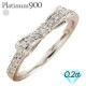 指輪 レディース ジュエリー リボン ダイヤモンド プラチナ 重ねづけ リング ダイヤ 0.2ct プラチナ900 ピンキーリング 小指