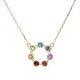 ネックレス アミュレット 18金 K18 18K イエロー ピンク ホワイトゴールド 7色 7石 虹色 お守り 厄除け 女性 レディース プレゼント