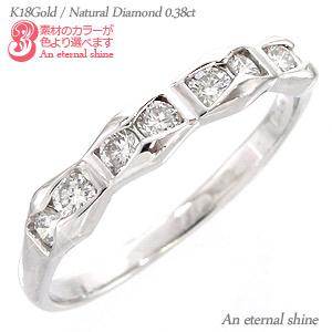 リング ダイヤモンド 0.38ct 指輪 無垢 18金 イエロー ピンク ホワイトゴールド 婚約指輪 刻印 レディース ジュエリー アクセサリー