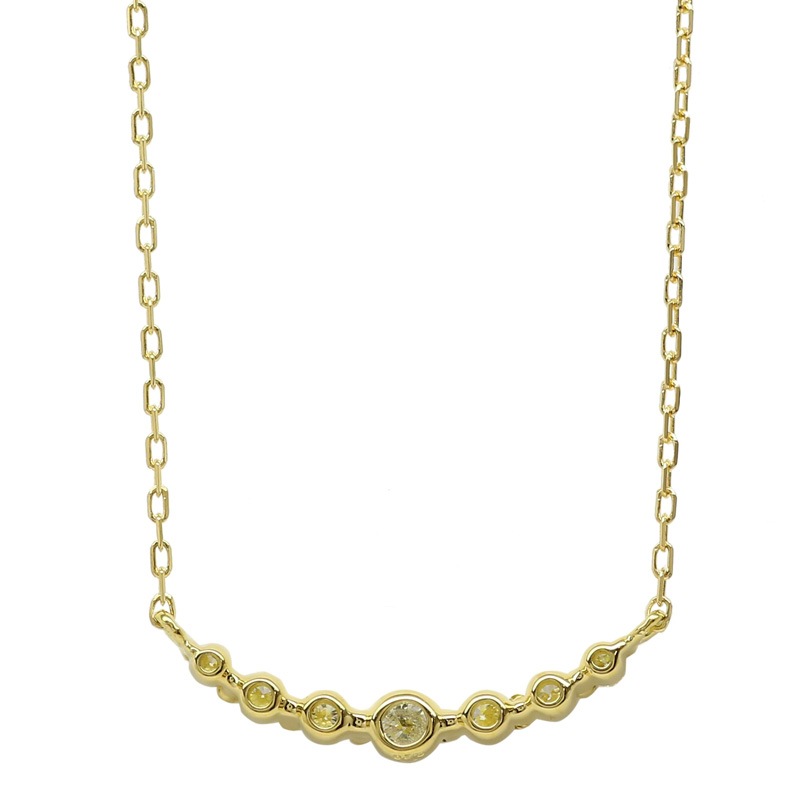 レディース ジュエリー ラインネックレス ダイヤモンド ネックレス 0.2ct 18金 イエロー ピンク ホワイトゴールド ペンダント プチ