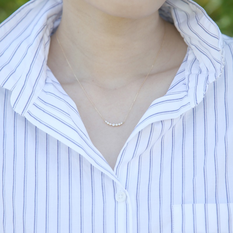 レディース ジュエリー ラインネックレス ダイヤモンド ネックレス 0.2ct 18金 イエロー ピンク ホワイトゴールド ペンダント プチ