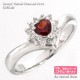 リング 取り巻き 指輪 ハート ダイヤ 1月誕生石 ガーネット 0.12ct V字 Vライン 天然石 k18ホワイトゴールド イエローゴールド