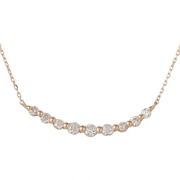 ネックレス ライン k18ゴールド ダイヤモンド 0.3ct 18金 ペンダント スキン チェーン レディース ジュエリー アクセサリー プレゼント