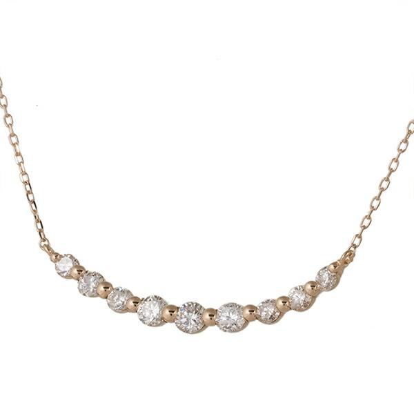 ネックレス ライン k18ゴールド ダイヤモンド 0.3ct 18金 ペンダント スキン チェーン レディース ジュエリー アクセサリー プレゼント