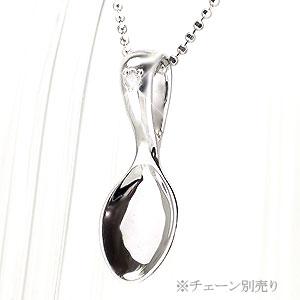 ペンダント ベビースプーン 銀のスプーン 18金 18k k18 イエロー ピンク ホワイトゴールド ダイヤモンド 4月誕生石 トップ 出産祝い