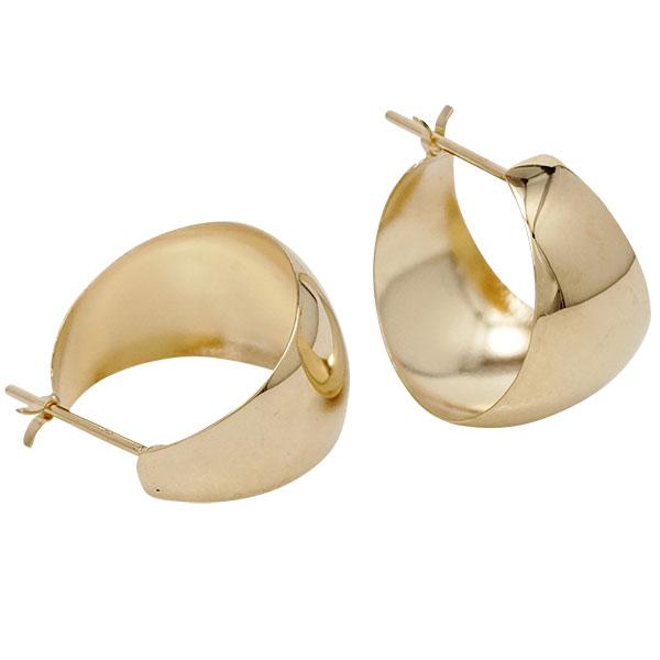 フープピアス レディース ピアス 甲丸 月甲丸 12mm幅 18金 ゴールド