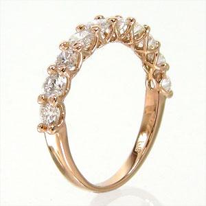 ハーフエタニティリング ダイヤモンドリング ダイヤ 1ct 18金 イエロー ピンク ホワイトゴールド エタニティリング VSクラス Gカラー前後