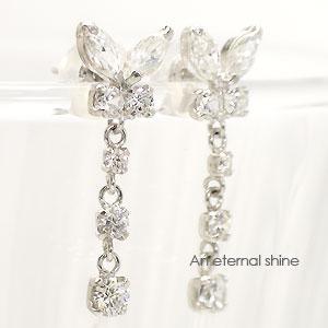 ピアス キュービックジルコニア K14ホワイトゴールド 蝶 バタフライ レディース ジュエリー アクセサリー プレゼント ギフト 人気 おすすめ