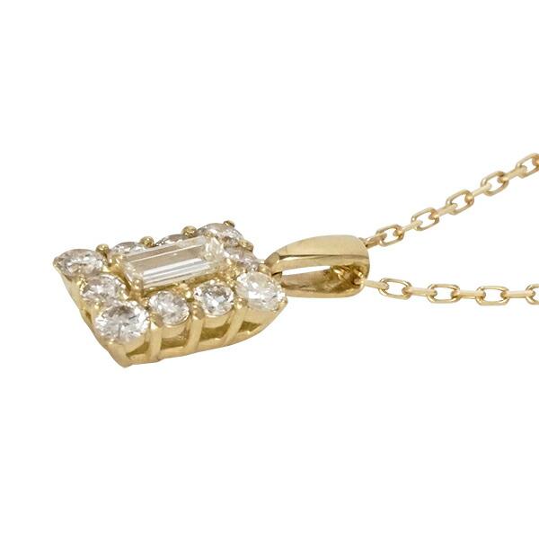 ネックレス ダイヤモンド レディース ペンダント バケット カット 0.35ct 18金 イエロー ピンク ホワイトゴールド ジュエリー