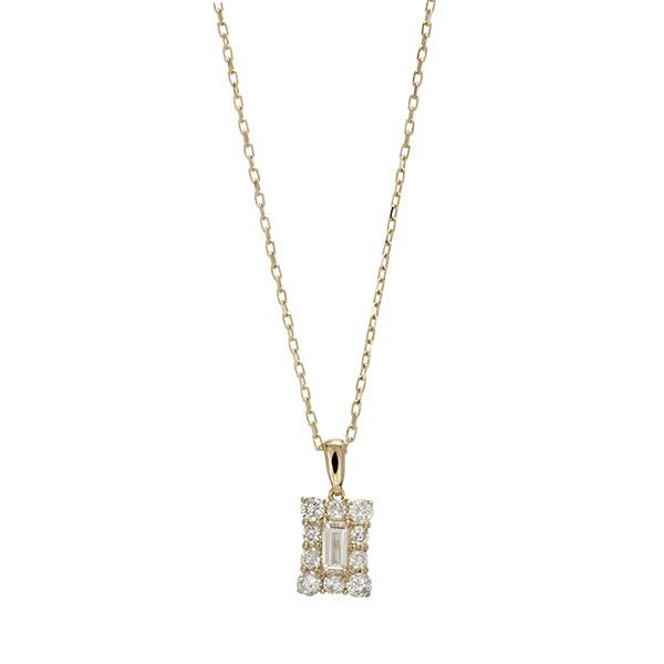 ネックレス ダイヤモンド レディース ペンダント バケット カット 0.35ct 18金 イエロー ピンク ホワイトゴールド ジュエリー