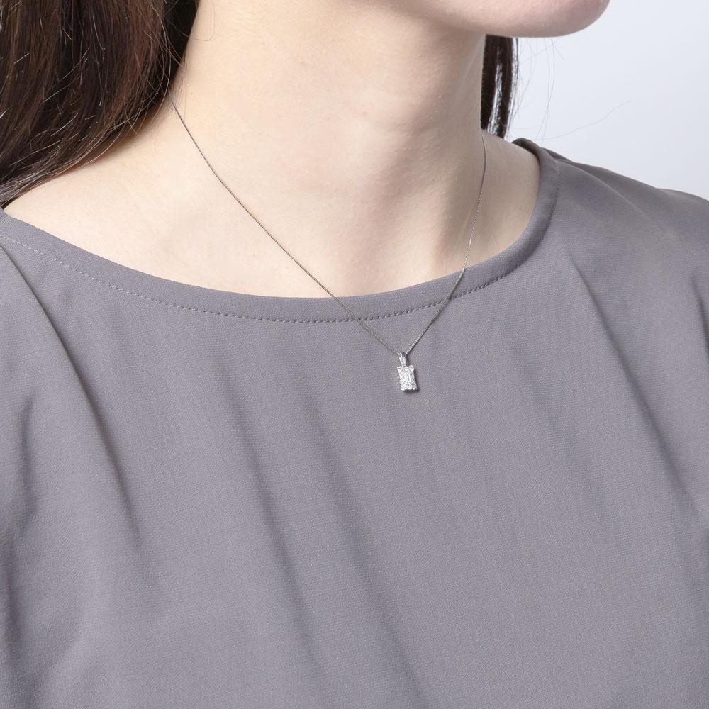 ネックレス ダイヤモンド レディース ペンダント バケット カット 0.35ct 18金 イエロー ピンク ホワイトゴールド ジュエリー