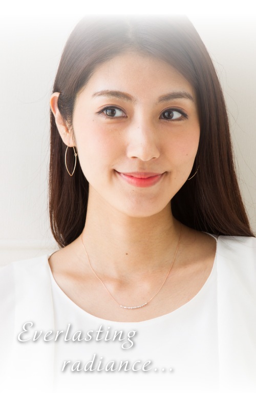 バケットカット ダイヤモンド ラインネックレス ダイヤ 0.3ct ペンダント k18ゴールド 18k 18金 イエロー ピンク ホワイトゴールド