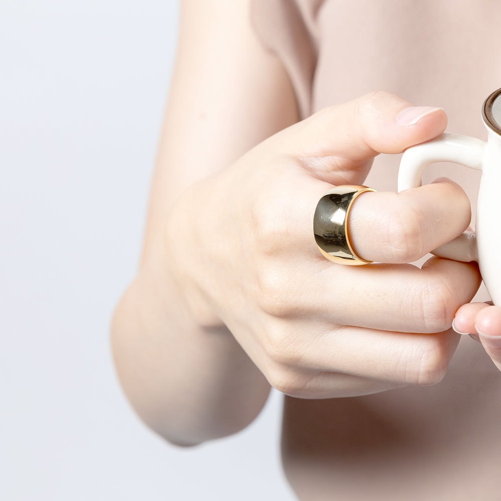 指輪 甲丸リング 12mm 幅 k18 18k 18金 イエローゴールド 鍛造 手作り