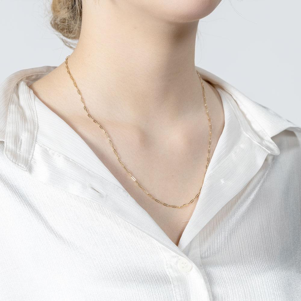 18金K18 50cm ペーパークリップネックレス