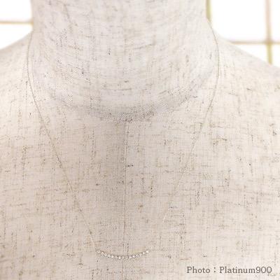 ネックレス ライン ダイヤモンド 0.1ct pt900 プラチナ900 ペンダント スキン チェーン レディース ジュエリー アクセサリー