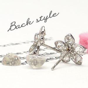 ピアス キュービックジルコニア K14ホワイトゴールド 大人可愛いフラワー 花 はな スタッド レディース ジュエリー アクセサリー プレゼント